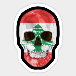 Lebanon Flag Skull - Gift for Lebanese With Roots From Lebanon Sticker